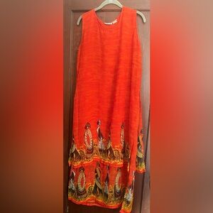 Vibrant Orange Sleeveless Dress